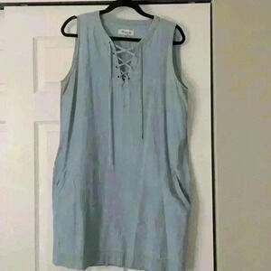 Madewell Chambray lace up dress. Size M.